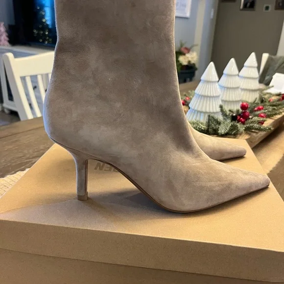 Steve Madden Taupe Heeled Boots - Picture 2 of 4